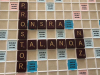 A photograph of a Scrabble board populated by non-English words