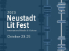 A styled advertisement for the Neustadt Lit Fest.